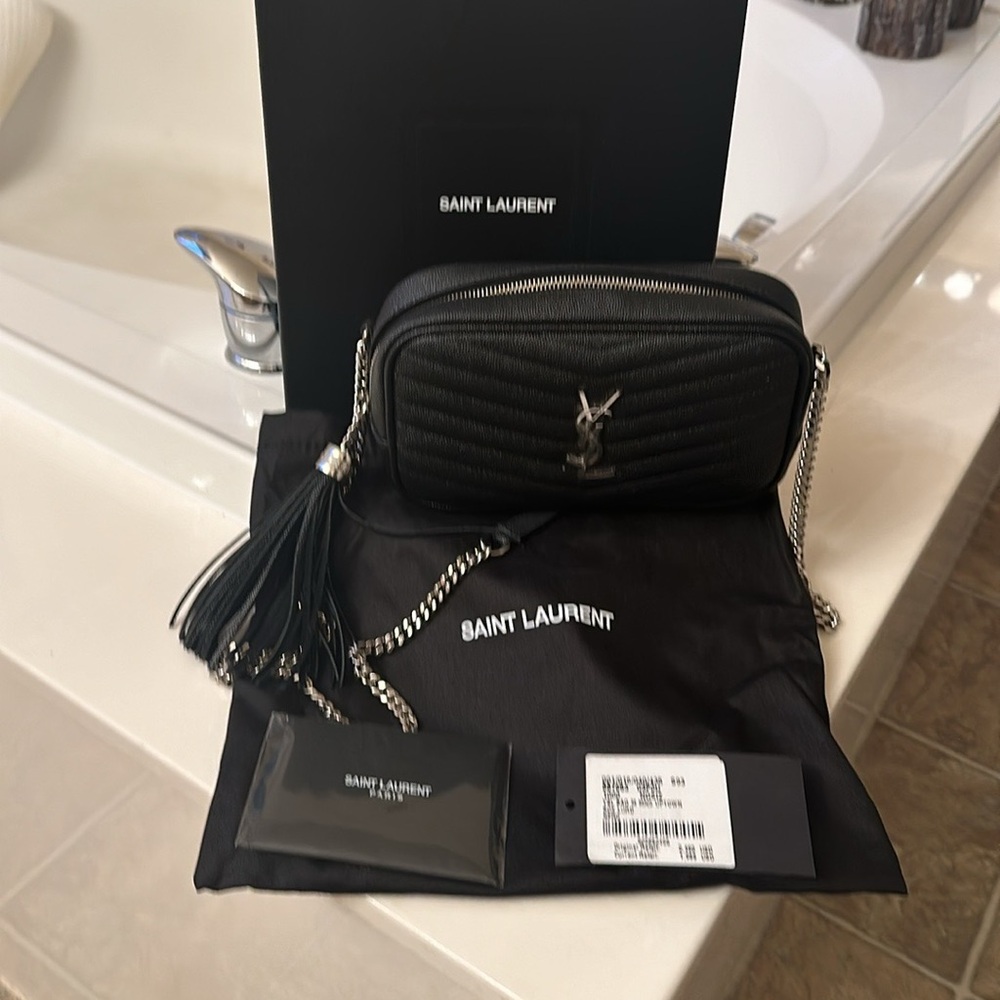 Grain De Poudre Matelasse Monogram Mini Lou Camera Bag Black